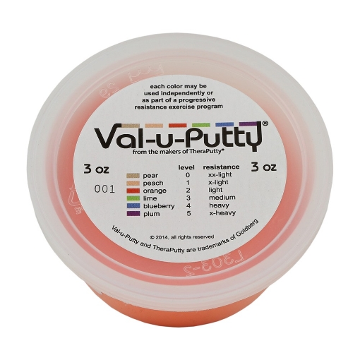 Plastilina Val-u Putty para Ejercicios de Rehabilitación en Mano Resistencia Suave Color Naranja
