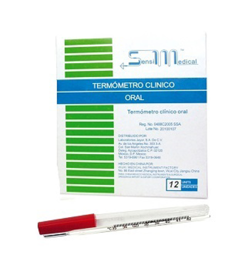Termometro Clinico Oral Sensimedical De Vidrio Con Mercurio.