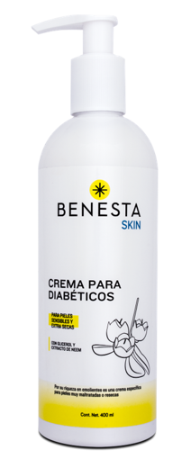 Crema para Diabeticos Benesta Skin con Glicerol y Extracto de neem Botella 400gr